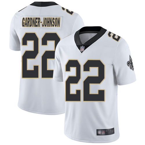 Men New Orleans Saints Limited White Chauncey Gardner Johnson Road Jersey NFL Football #22 Vapor Untouchable Jersey